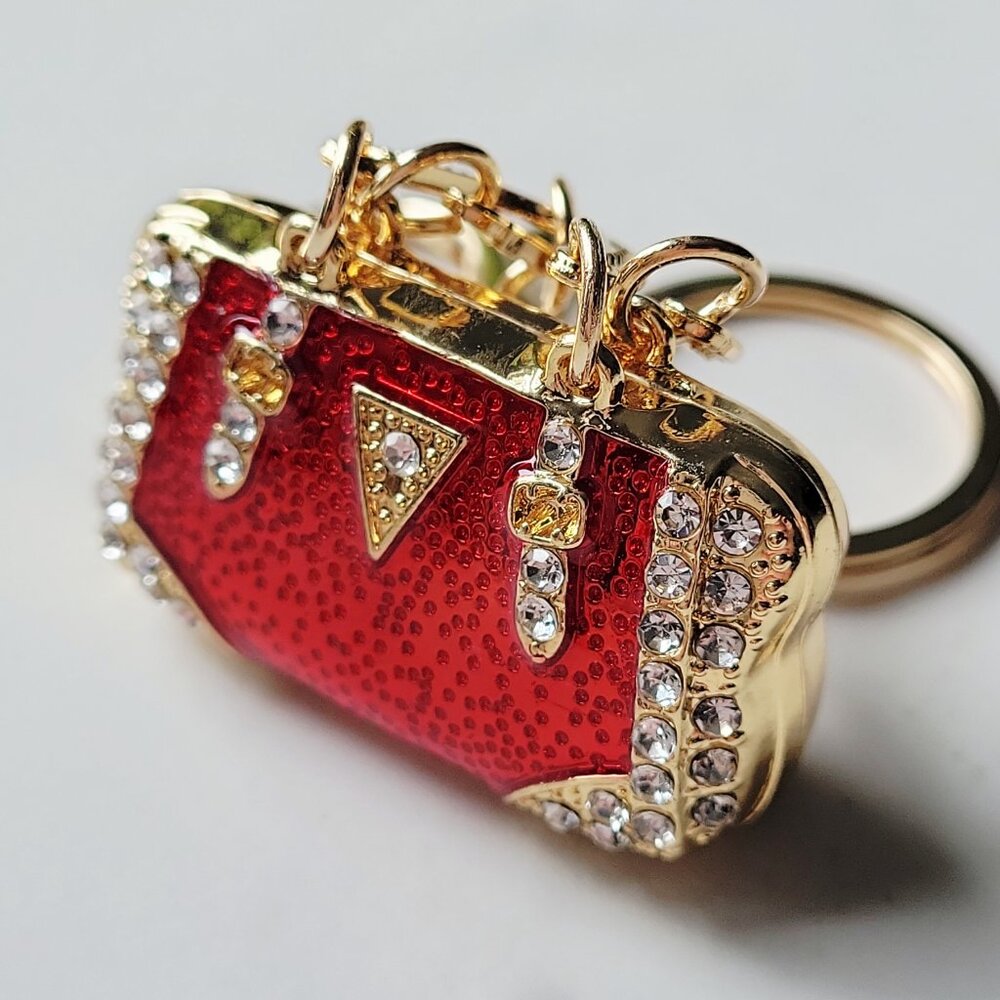 Sparkling Rhinestone Mini Handbag Keychain Purse Charm for Womens Bag or keys - Picture 4 of 9